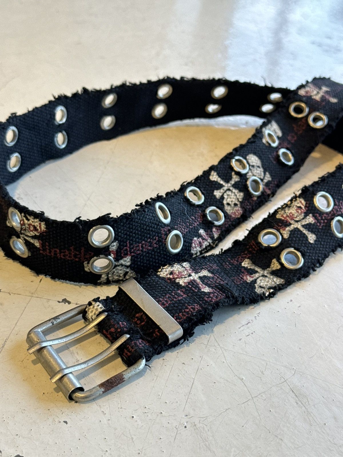 Japanese Brand × Vintage Vintage Skulls Punk Riot Poem Belt Size 44 - 1 Thumbnail