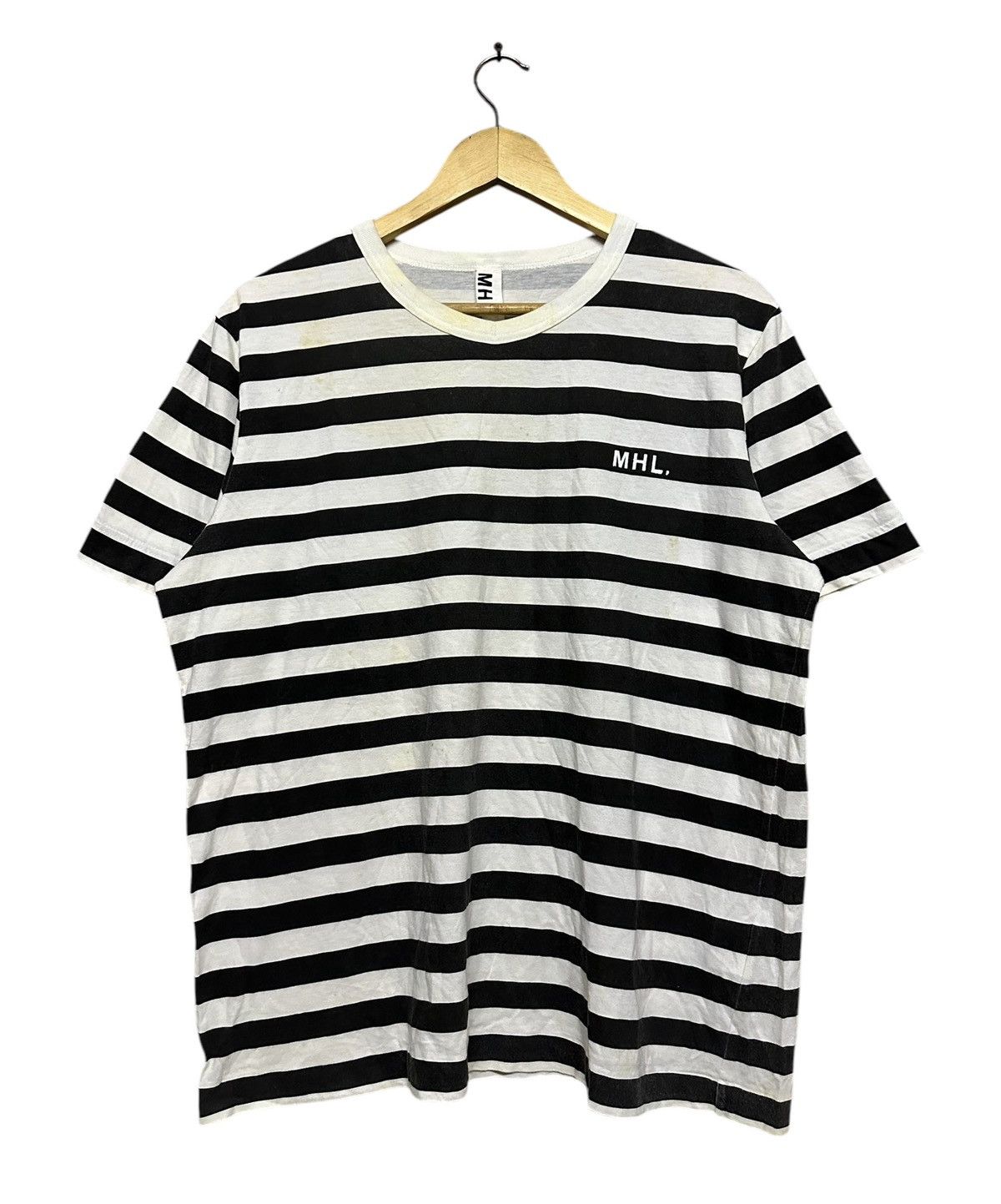 Margaret Howell Vtg🔥MHL Margaret Howell Boader Stiped Logo Tee Size US L / EU 52-54 / 3 - 2 Thumbnail