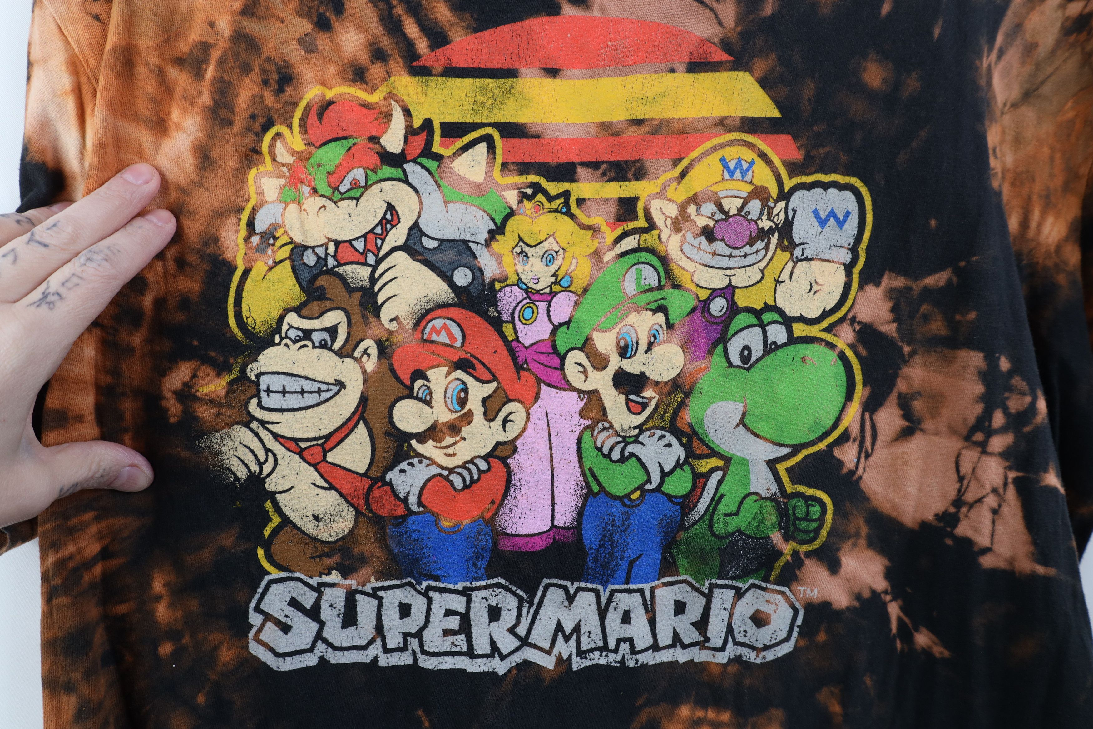 Nintendo Vintage Y2K Nintendo Acid Wash Super Mario Game T-Shirt Size US XL / EU 56 / 4 - 4 Thumbnail