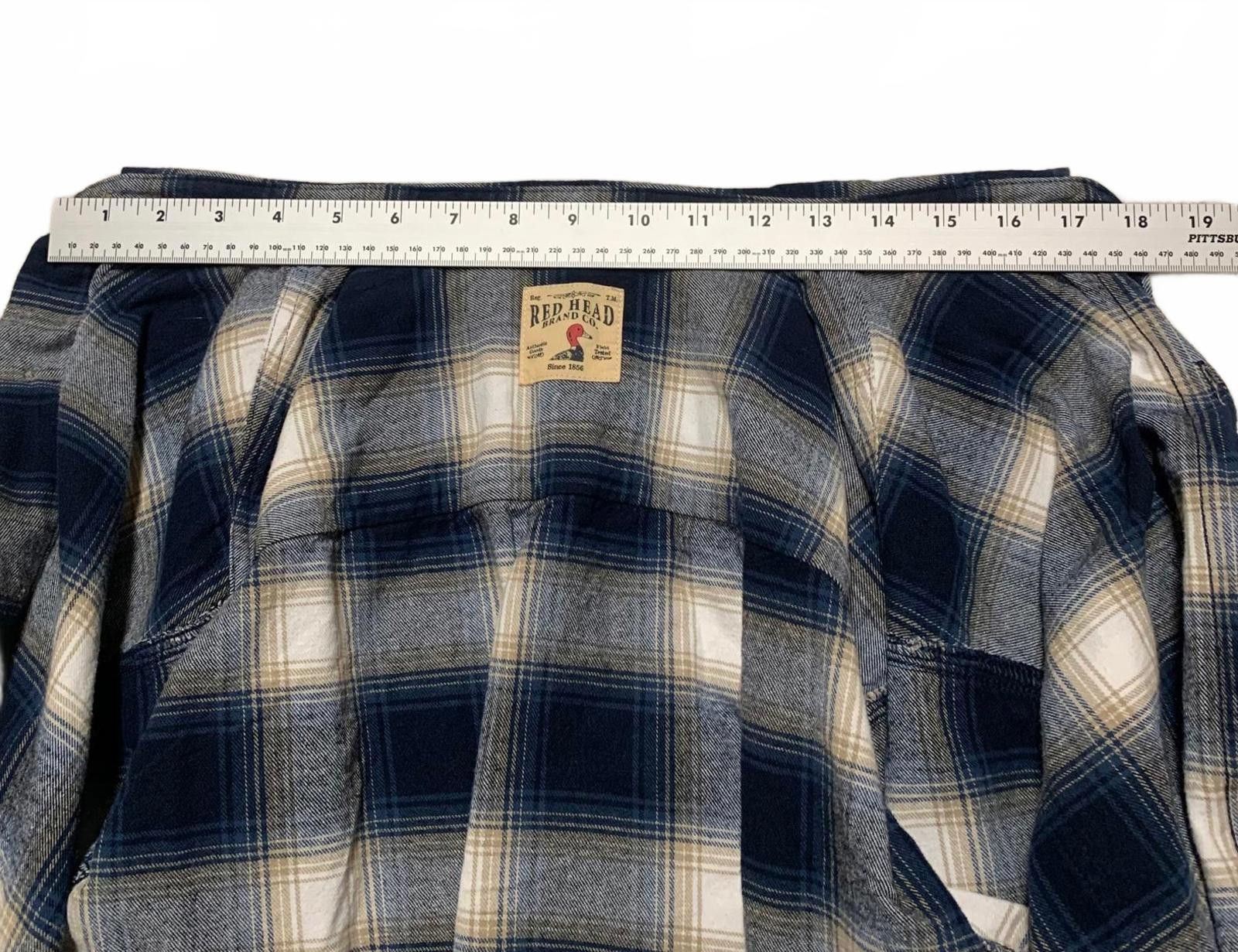 Redhead Red Head Men's Large Blue Plaid Flannel Shirt Cotton Size US L / EU 52-54 / 3 - 9 Thumbnail