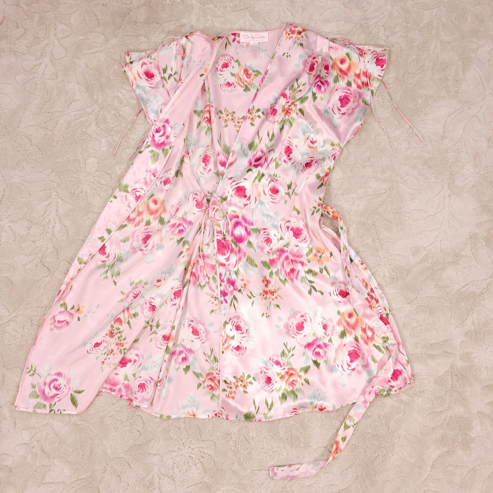 Oscar De La Renta Oscar de la Renta Pink Label Satin Robe & Nightgown Set S Size ONE SIZE - 9 Thumbnail