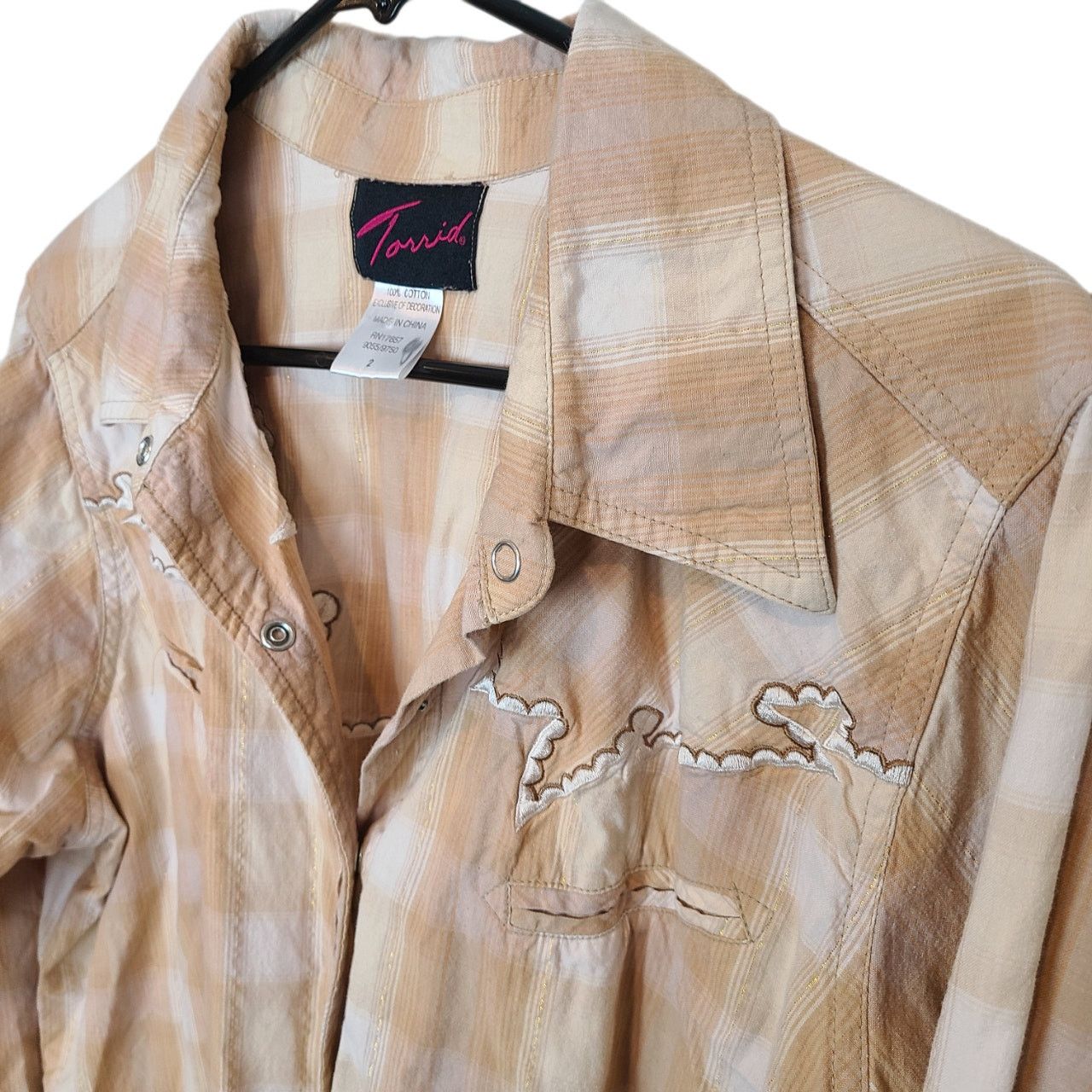Corridor Torrid Top 2X Plaid Western Shirt Pearl Snap Country Cowgirl Size XXL / US 16-18 / IT 52-54 - 5 Thumbnail