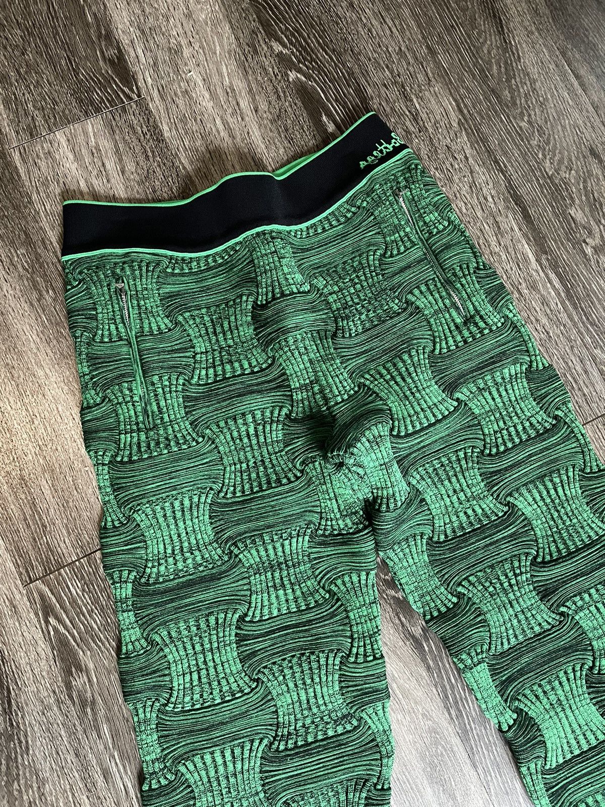 Bottega Veneta Bottega Veneta Intrecciato Mouliné Green Wavy Pants Size US 31 - 2 Thumbnail