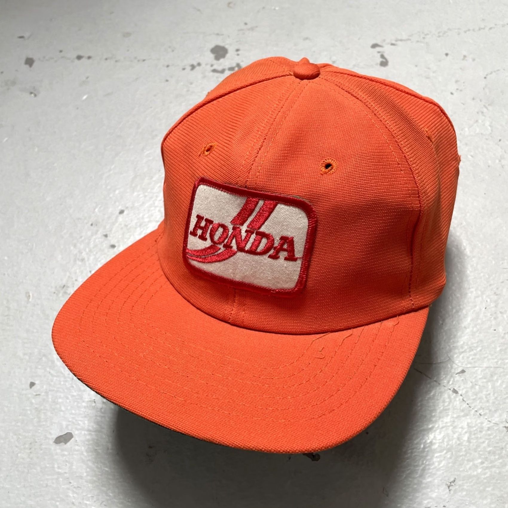 New Era VINTAGE New Era Cap Baseball Cap M/L NOS NWOT Orange 80s Motocross Racing Cars Bikes Honda Japan Americana Mens Womens Boys Girls Size ONE SIZE - 2 Thumbnail