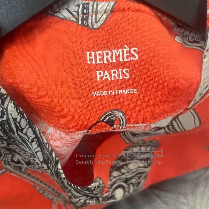 Hermes Hermes Short Sleeve Printed T-Shirt, Orange Size XXS / US 00 / IT 34 - 3 Thumbnail