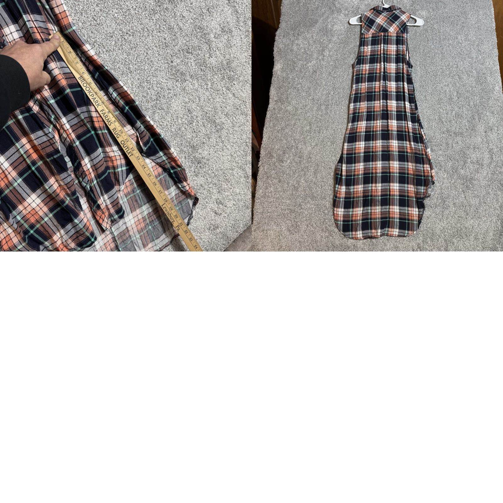 New Look New Look Plaid Dress Shirt Dress Midi Womens M Multicolor Casual Grunge 90s City Retro Layering High Low Sleeveless Collared Button Dress Length: Midi Size M / US 6-8 / IT 42-44 - 8 Thumbnail