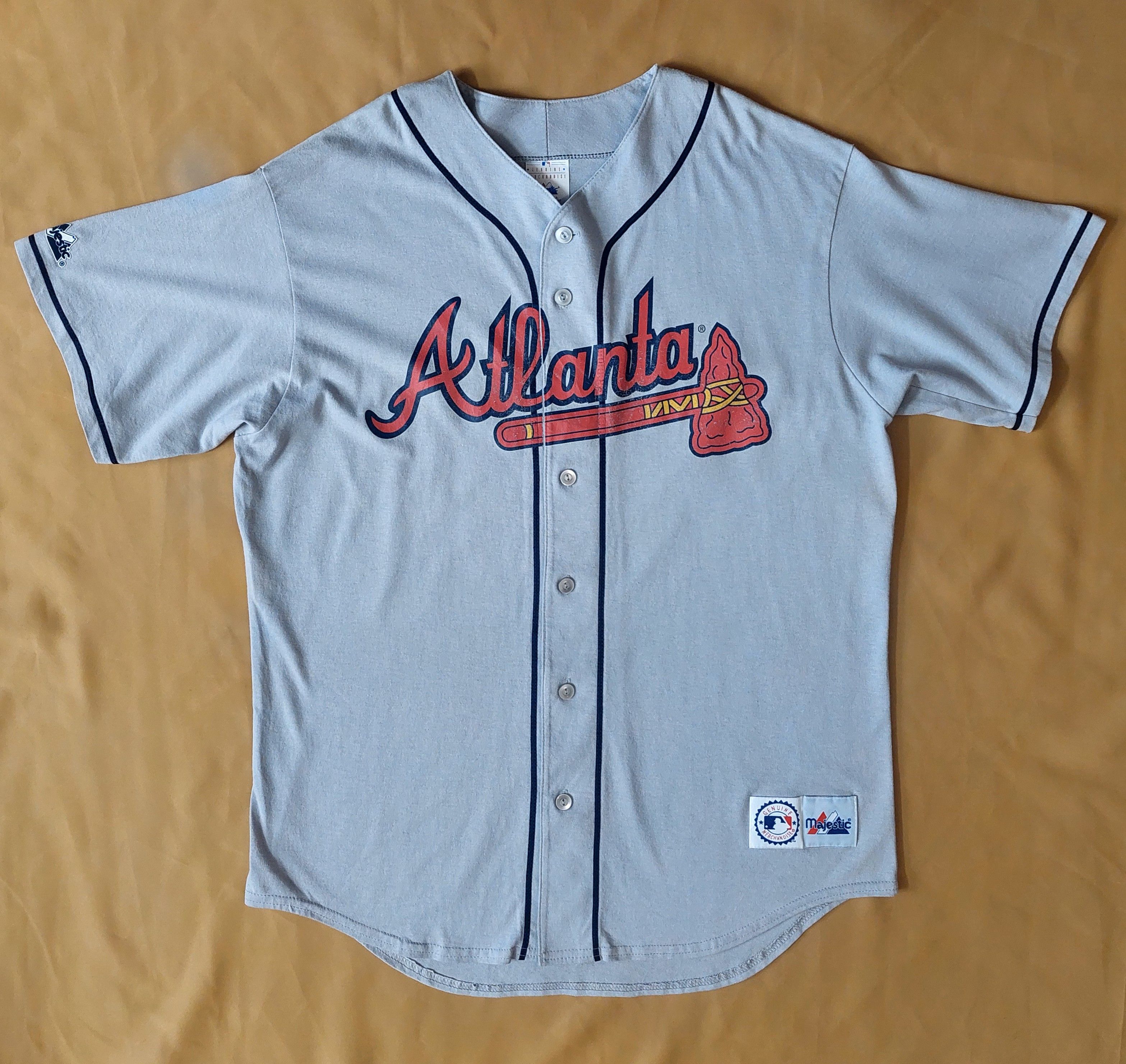Majestic Vintage Majestic Atlanta Braves Baseball Grey Jersey Size L Size US L / EU 52-54 / 3 - 1 Thumbnail