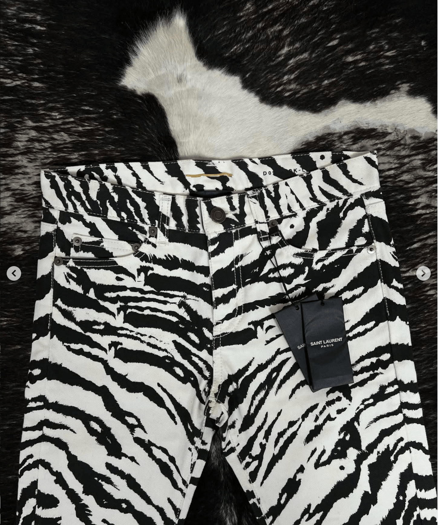 Saint Laurent Paris SS14 D01 Zebra Print Jeans Size US 26 / EU 42 - 3 Thumbnail