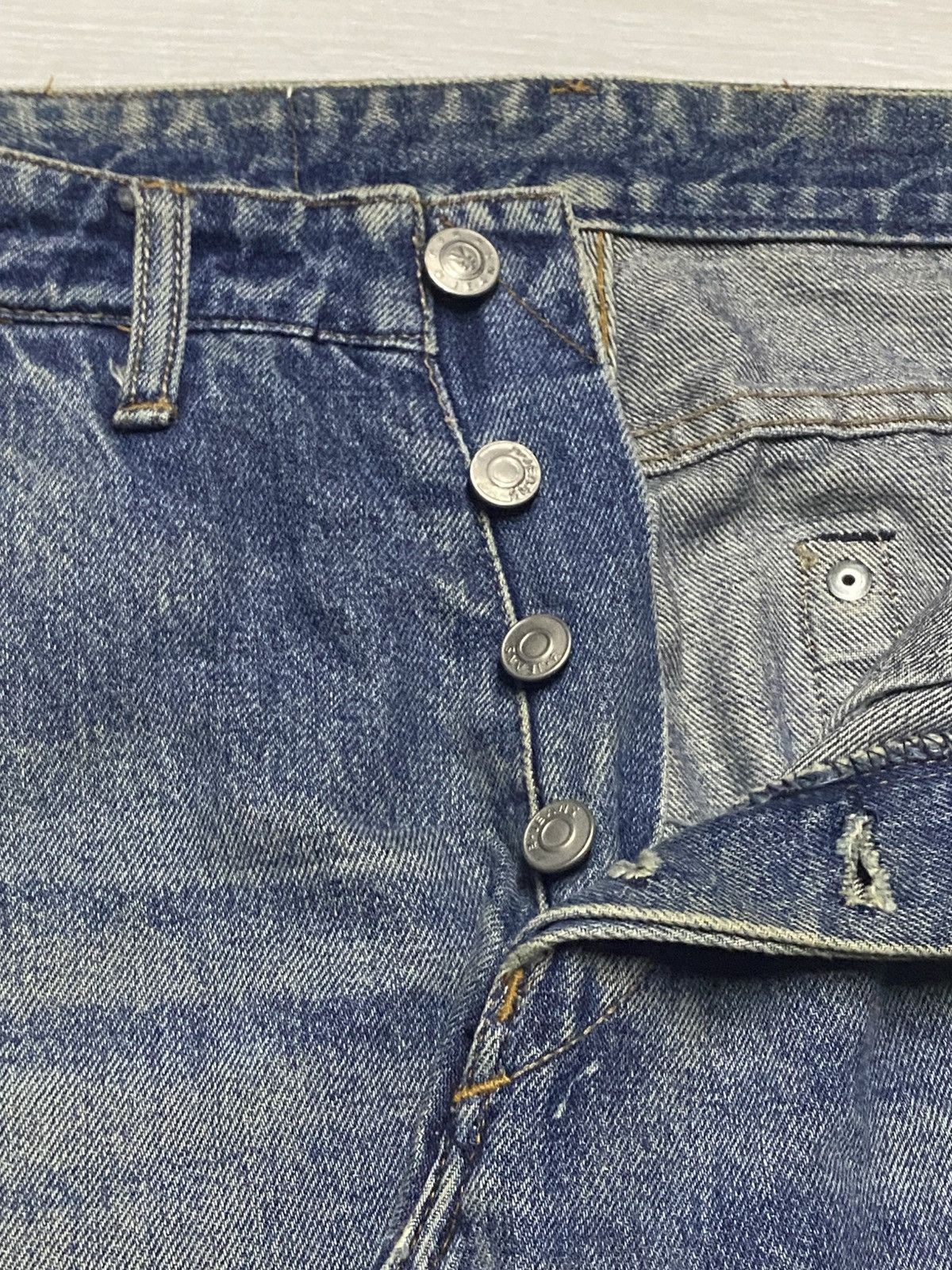 Japanese Brand MYK Vintage Y2K Flare Denim Distressed & Embroidered Size US 27 - 8 Thumbnail