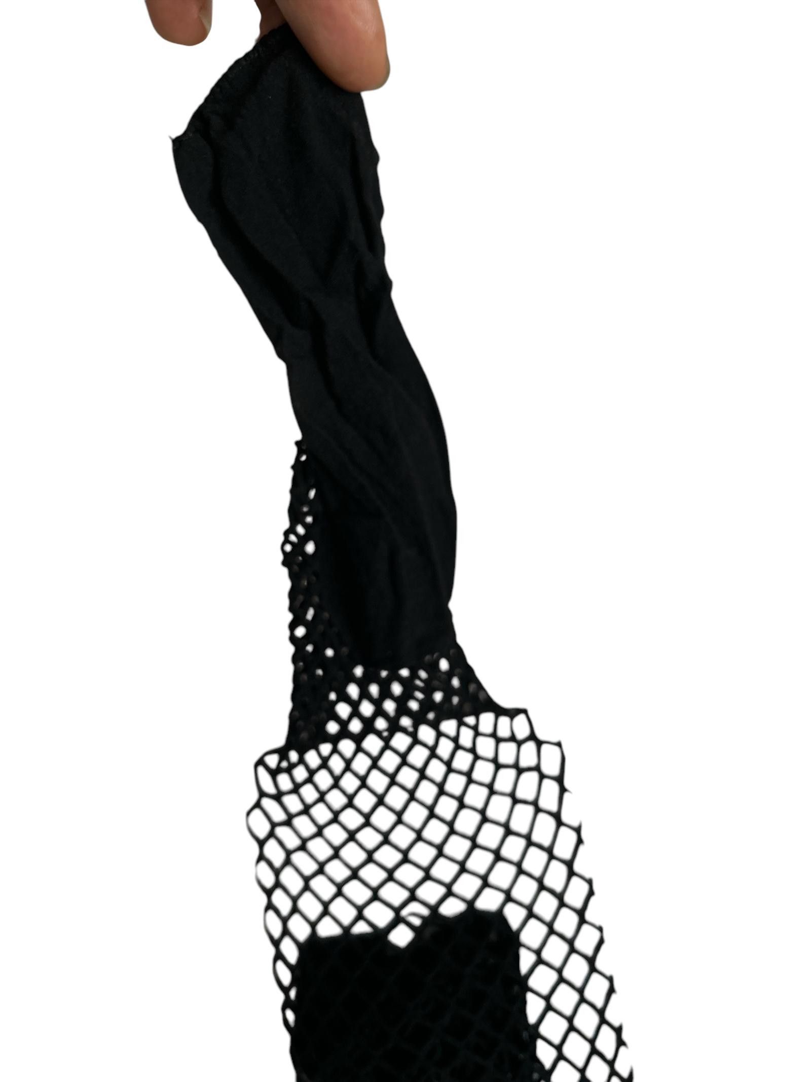 Designer Women's Fishnet Ankle Socks - Stylish Black Stockings Size US 7.5 / IT 37.5 - 4 Thumbnail