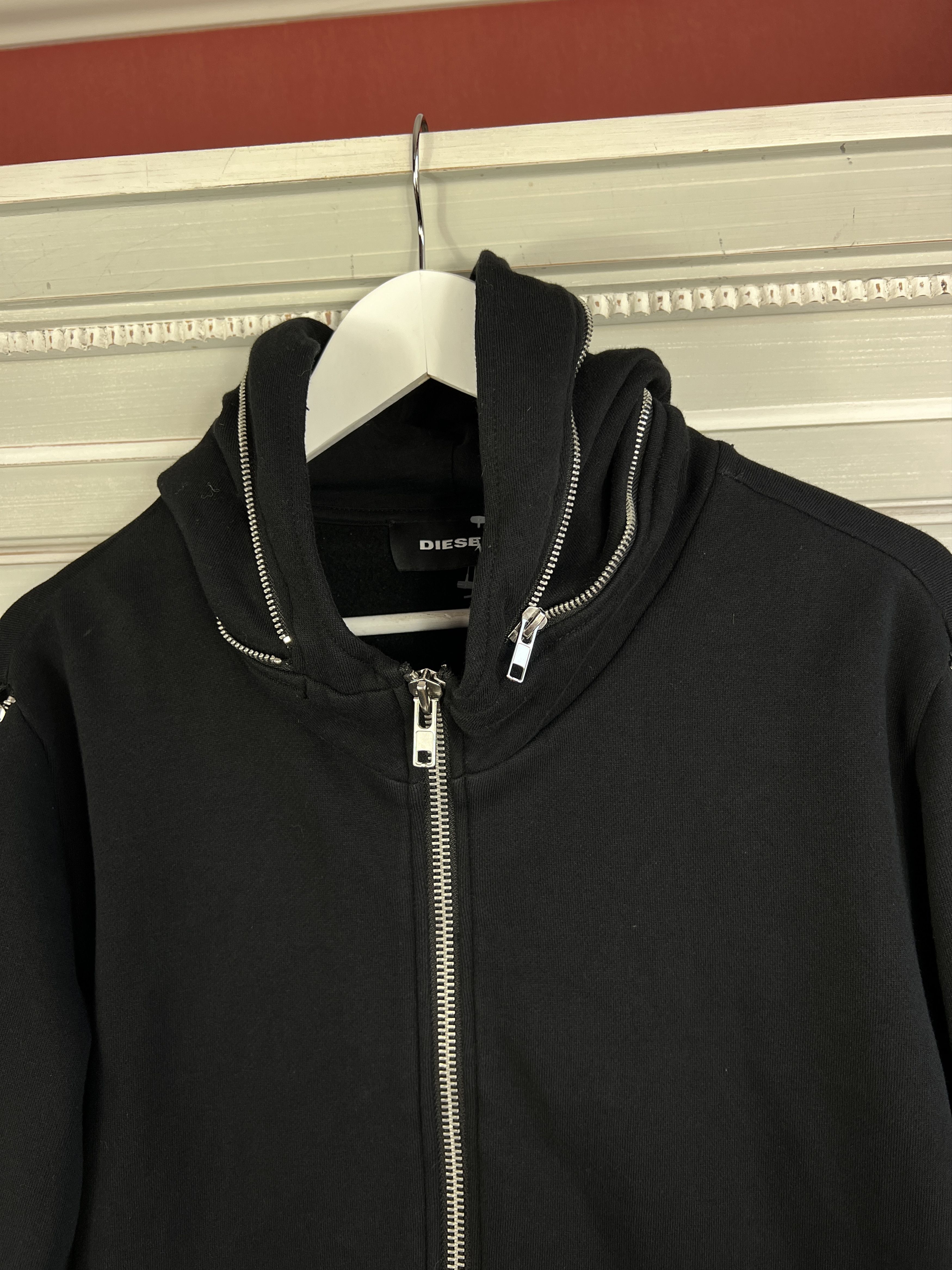 Diesel DIESEL BLACK ZIP HOODIE RICK OWENS STYLE Size US M / EU 48-50 / 2 - 4 Thumbnail