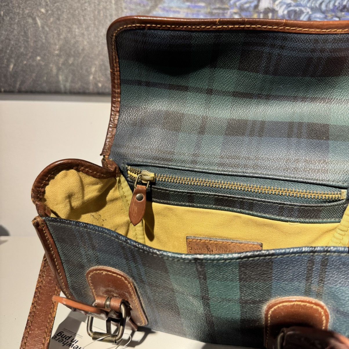Polo Ralph Lauren Vintage 1990s Polo Ralph Lauren Blackwatch Plaid Shoulder Size ONE SIZE - 4 Thumbnail