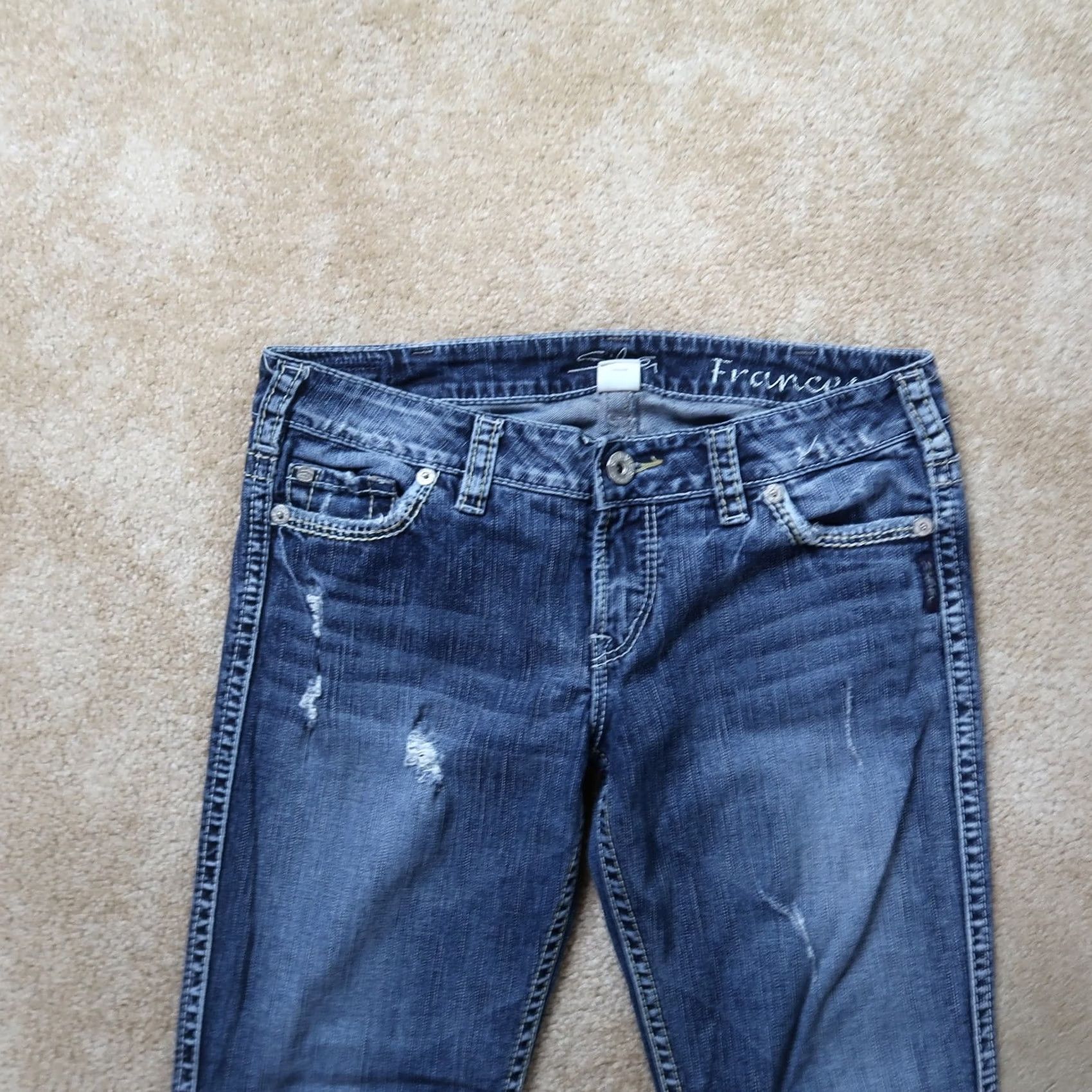 Silver Jeans Co. Silver Frances Jeans Womens 30x33 Blue Denim Bootcut Pants stretch Size 30" / US 8 / IT 44 - 3 Thumbnail