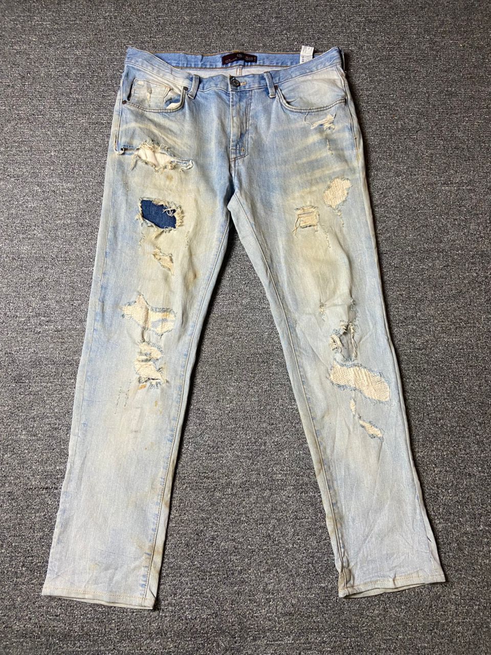 Vintage × Zara ZARA MEN Distressed Denim Ripped Jeans (119) Size US 34 / EU 50 - 1 Thumbnail