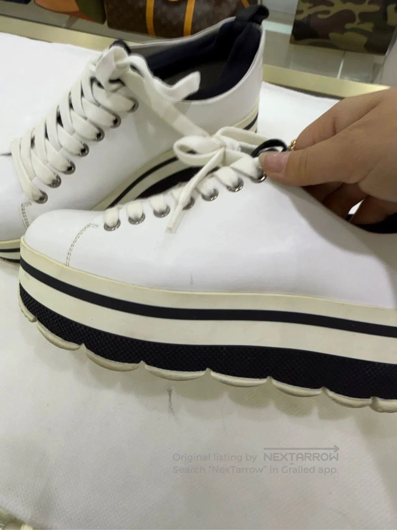 Prada Prada White Platform Casual Shoes. Size US 5 / IT 35 - 3 Thumbnail