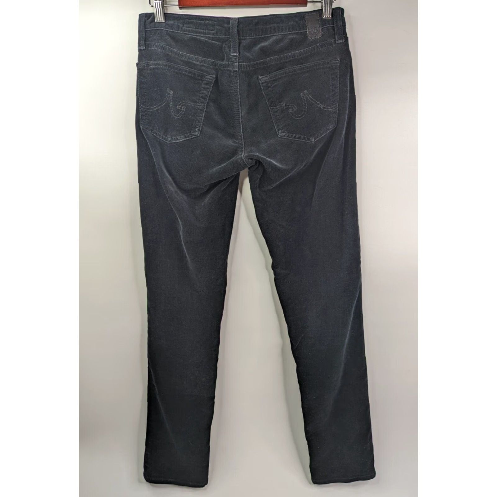 Vintage AG Adriano Goldschmied The Stilt Cigarette Leg Corduroy Pants Women's 26R Black Size 26" / US 2 / IT 38 - 4 Thumbnail