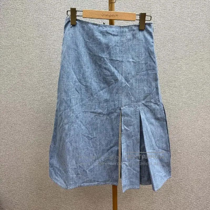 Fendi Fendi Light Blue Cotton Skirt for Women . Size 23" - 2 Thumbnail