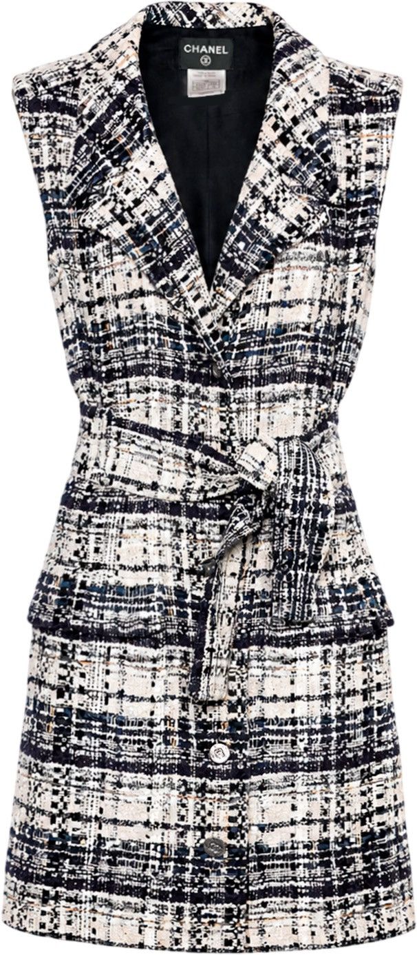 Chanel CHANEL Spring 2006 Tweed Bouclé Belted Dress CC Buttons Size S / US 4 / IT 40 - 2 Thumbnail