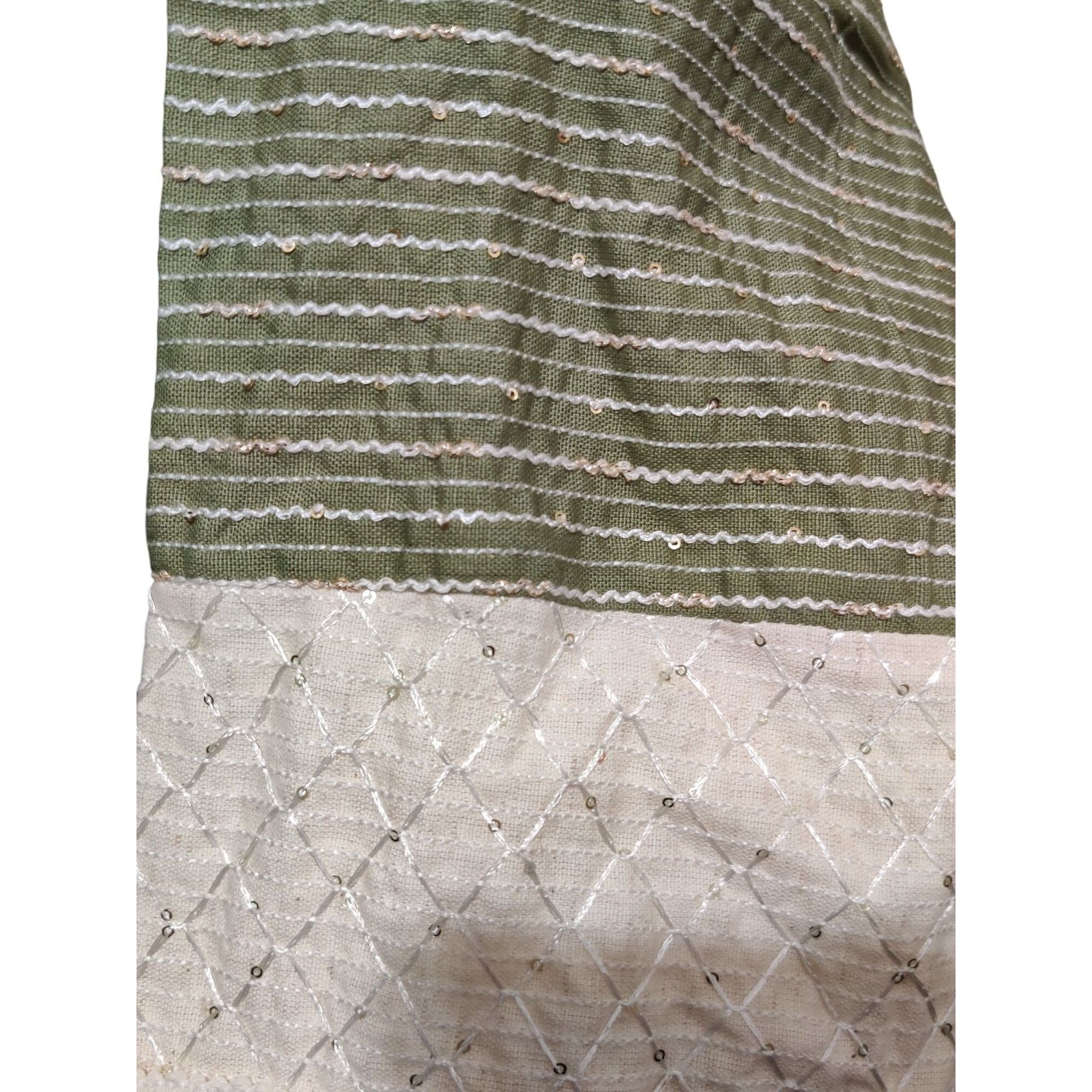 Other Womens L Jacket Boho Embroidered Fringe Cream Green Open Fro Size L / US 10 / IT 46 - 5 Thumbnail