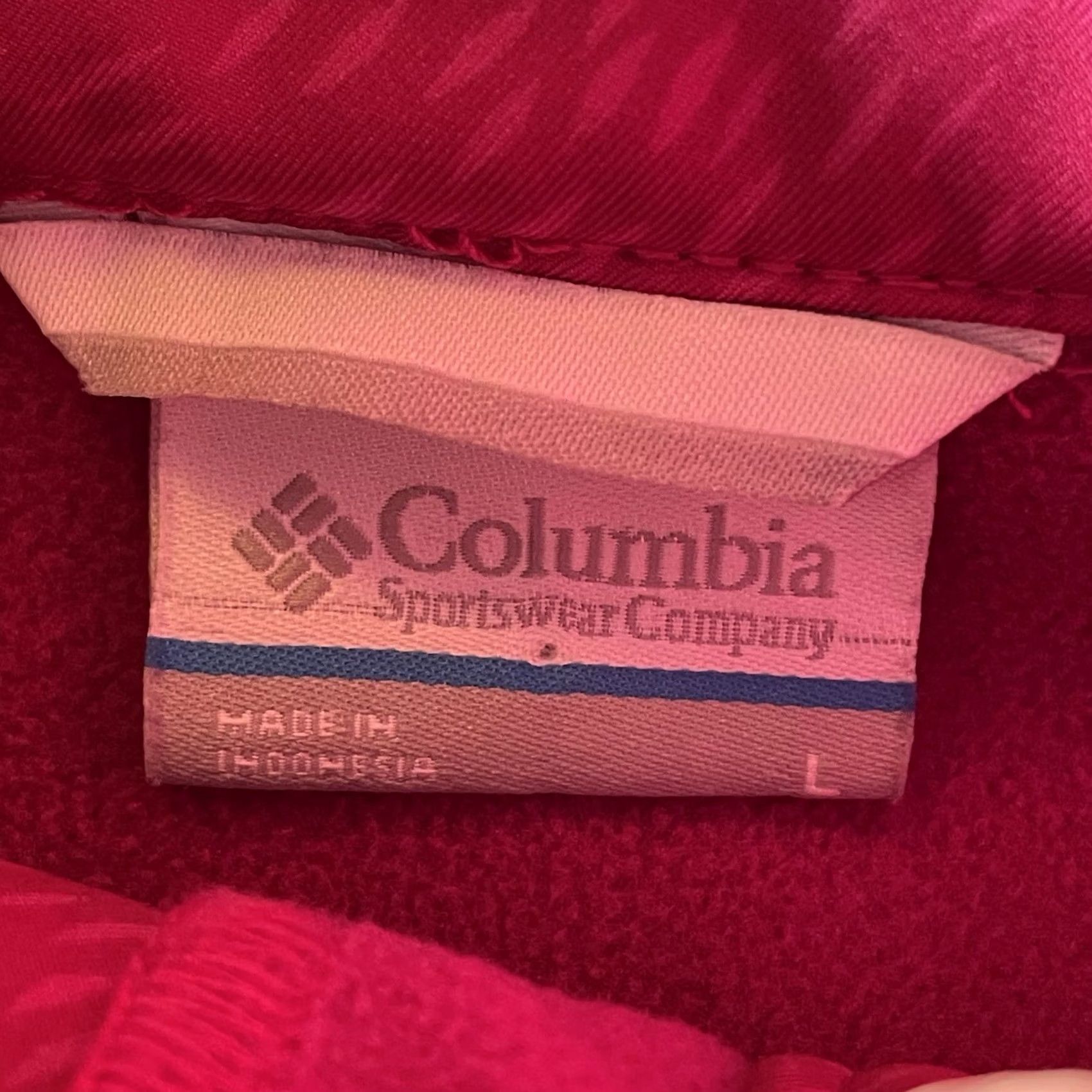 Pinko Columbia Jacket Womens Large Pink Fleece Full Zip Stand Collar Pockets Magenta Color Zip Up Mens? Ladies? Size L / US 10 / IT 46 - 3 Thumbnail