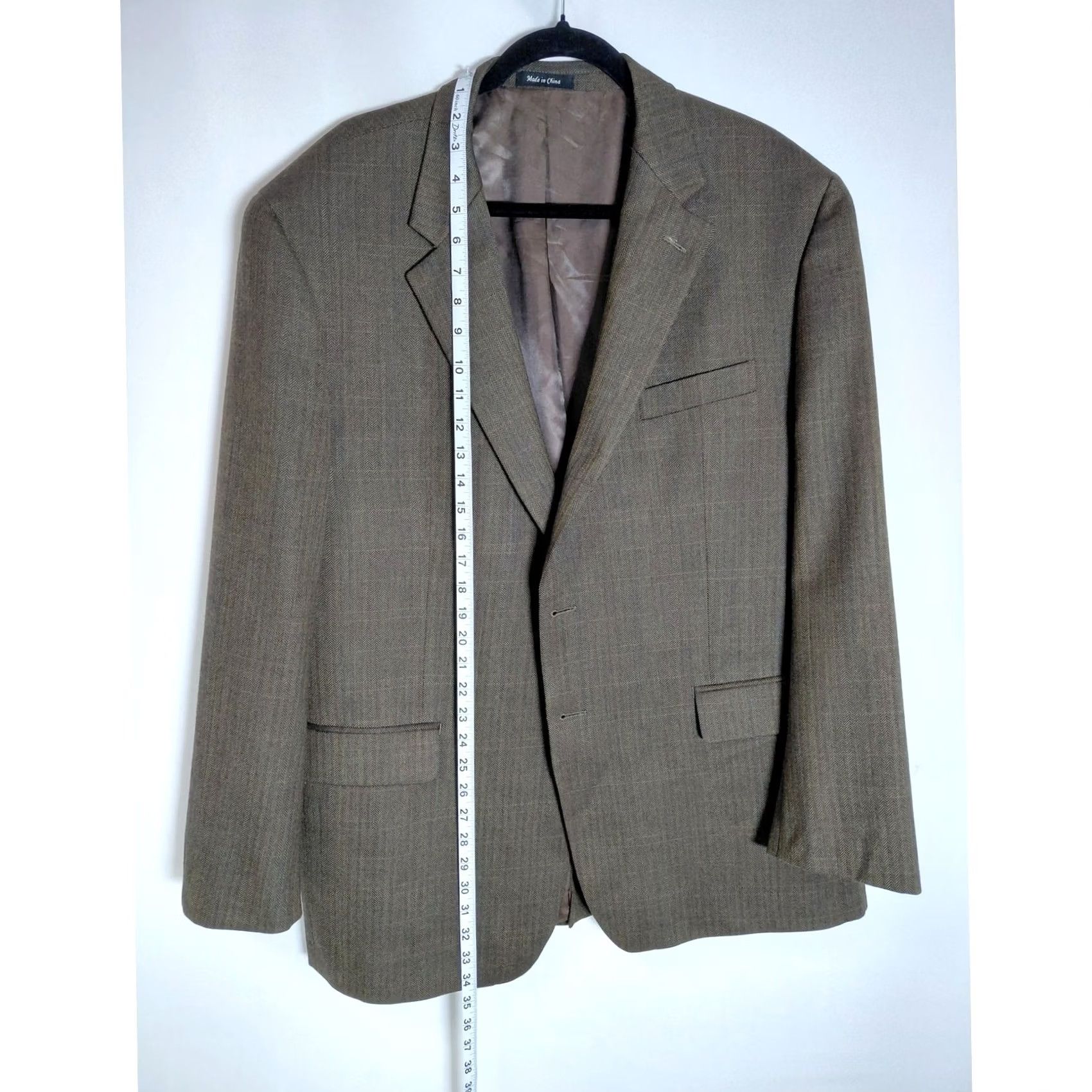 Izod IZOD Brown Solid 100% Wool Blazer Men Size 46R Long Sleeve Business Formal Size US XXL / EU 58 / 5 - 7 Thumbnail