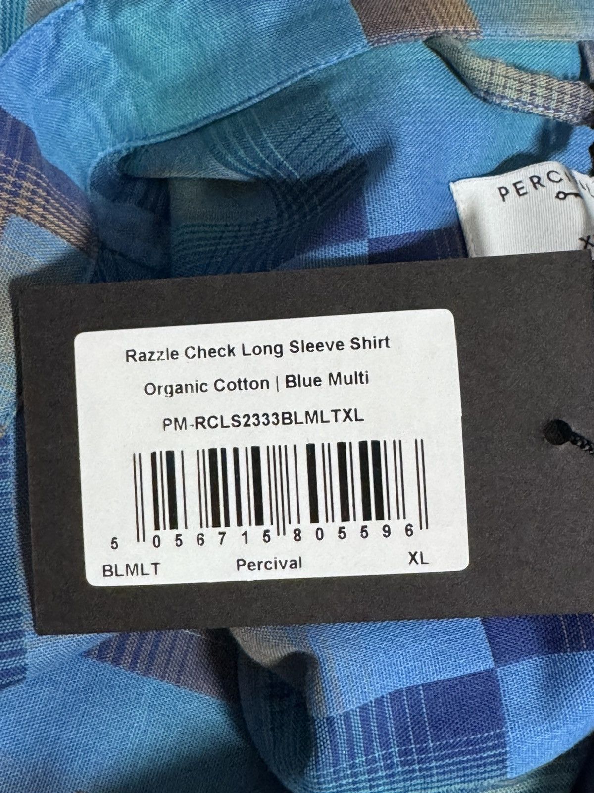 Percival NWT Percival Razzle Check Knit Long Sleeve Shirt Blue Multi Size US XL / EU 56 / 4 - 8 Thumbnail