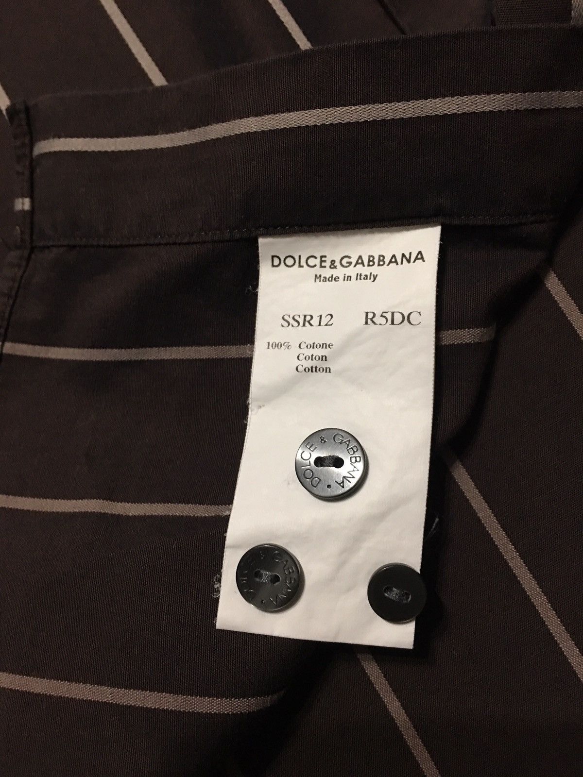 Dolce & Gabbana Dolce & Gabbana Brown Stiped Mens Shirt 16.5 / 42 Size US L / EU 52-54 / 3 - 8 Thumbnail
