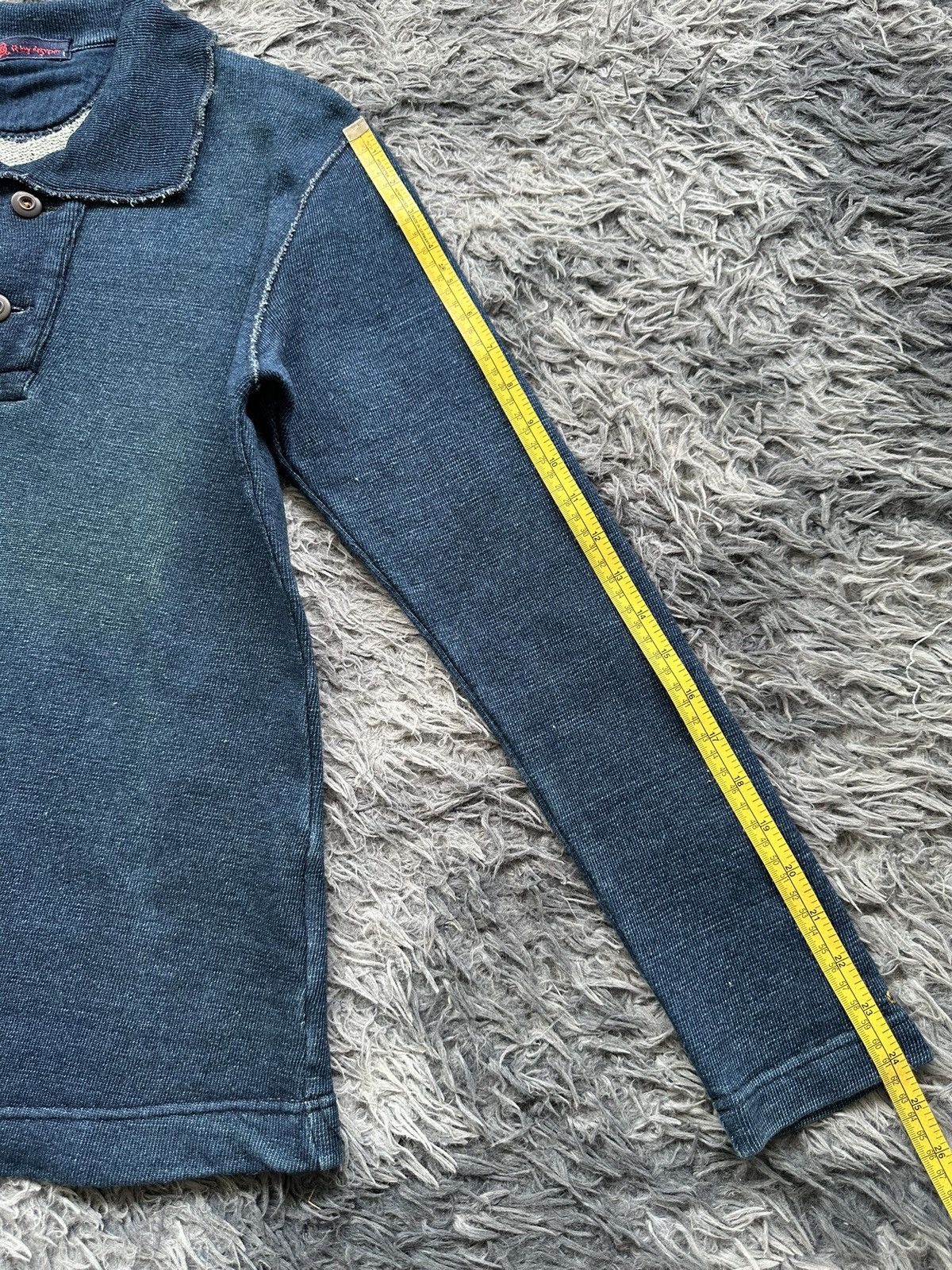 45rpm 00’s R by 45RPM indigo dyed polo long sleeve Size US S / EU 44-46 / 1 - 17 Thumbnail