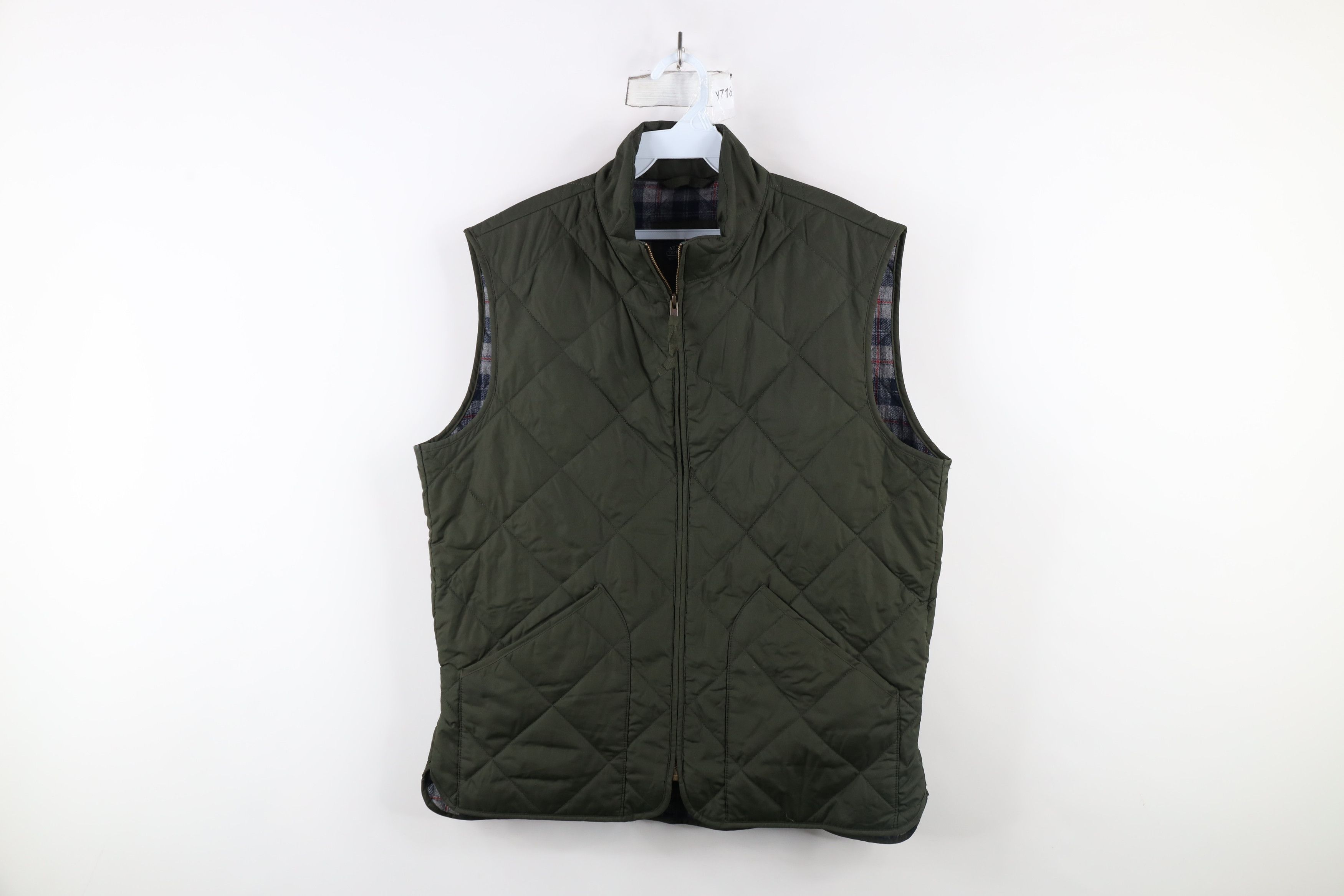 J.Crew × Vintage Vintage Y2K J Crew Lined Quilted Full Zip Vest Jacket Green Size US M / EU 48-50 / 2 - 1 Thumbnail