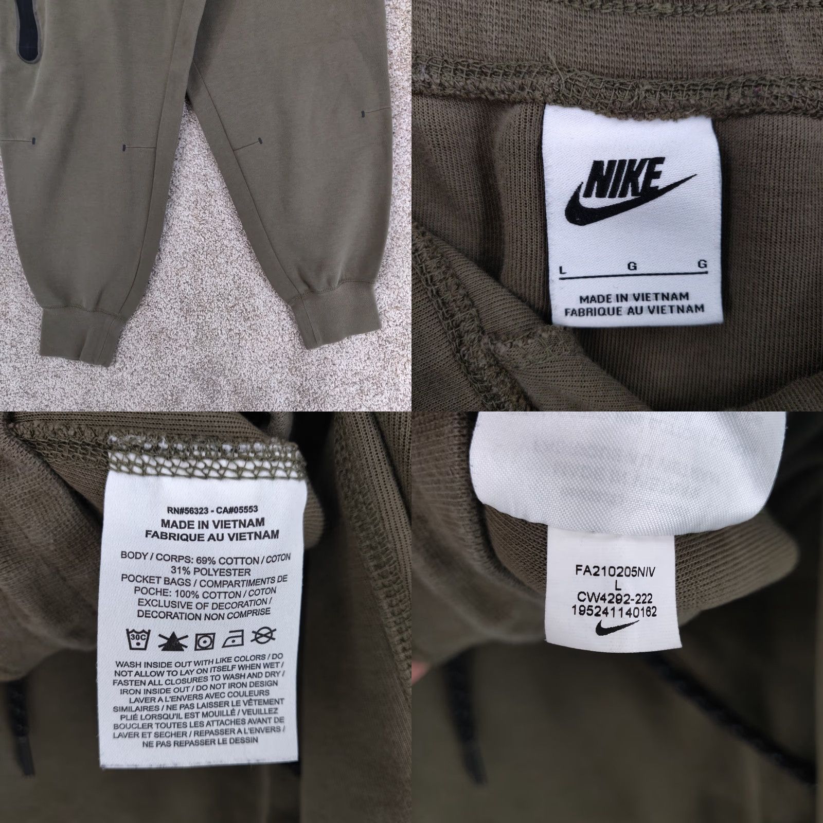 Nike Nike Women’s Tech Fleece Jogger Pants L Green - Athletic, Casual Sportswear, Yoga, Gym & Training, Tapered, Classic Logo Size 36" / US 14 / IT 50 - 9 Thumbnail