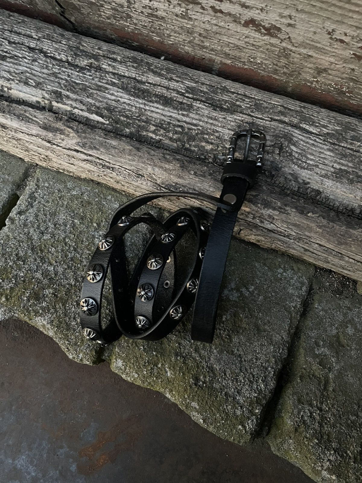 Hysteric Glamour × Vintage Vintage Belt Chrome Hearts Style 90’s Punk Black Leather Size ONE SIZE - 1 Thumbnail