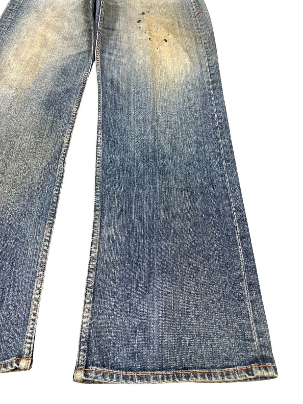 VILLAND Vintage Japanese Brand Mud Wash Painted Distress Baggy Jeans Size US 35 - 7 Thumbnail