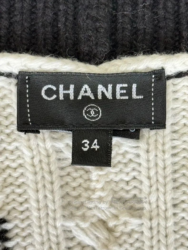 Chanel Chanel Black and white checkerboard knitted sweater Size XXS / US 00 / IT 34 - 5 Thumbnail