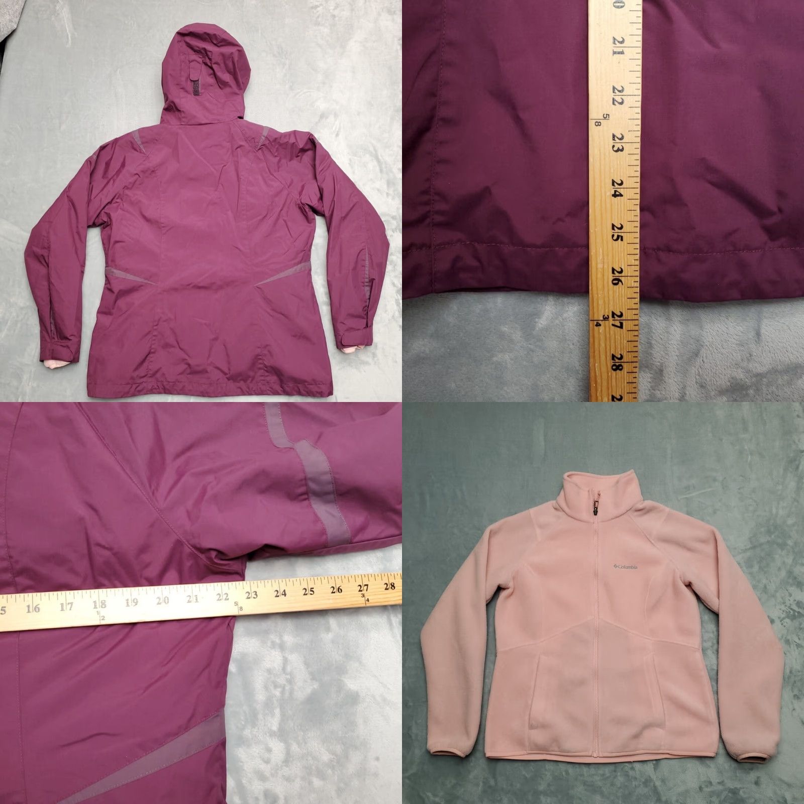 Vintage Columbia Interchange Jacket Womens L Purple Ski Outdoors 3in Fleece Liner System Size M / US 6-8 / IT 42-44 - 8 Thumbnail