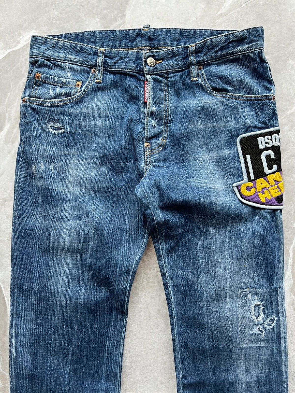 Dsquared2 × Vintage Dsquared2 Tidy Biker Big Logo Embroidered Denim pants jean Size US 34 / EU 50 - 2 Thumbnail