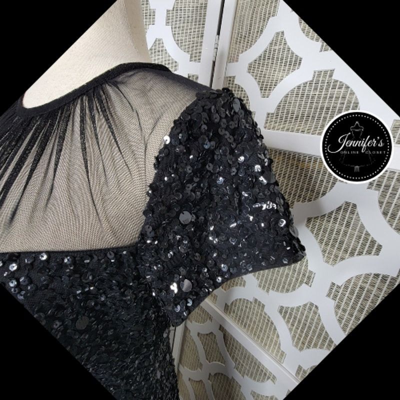 Adrianna Papell Adrianna Papell Sequin Mesh Neckline Sheath Dress Size 8 Size M / US 6-8 / IT 42-44 - 7 Thumbnail