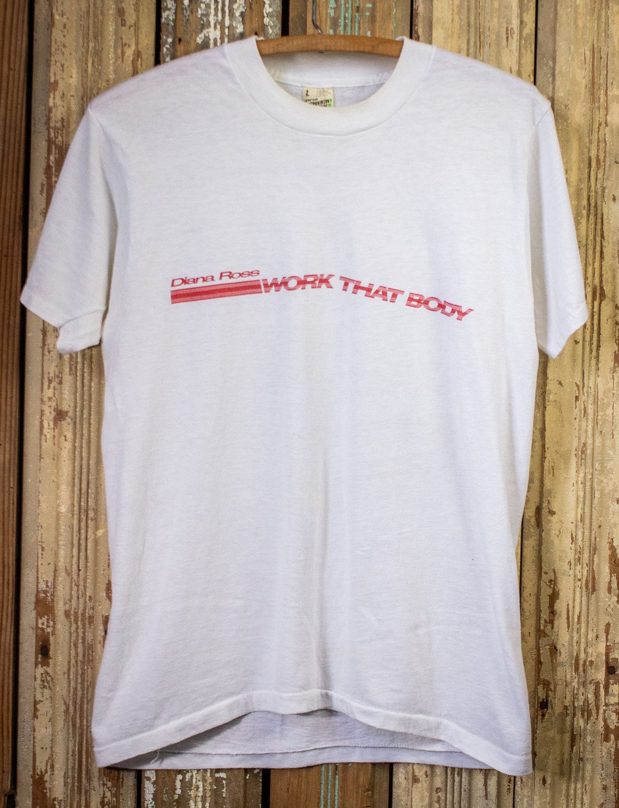 image of Band Tees x Vintage Diana Ross Work That Body Concert T Shirt 1981 in White, Men's (Size Medium)