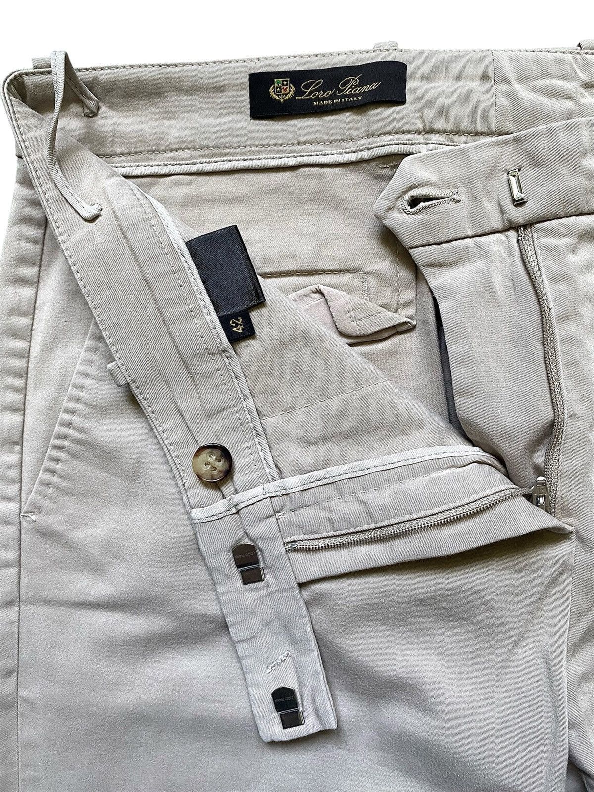 Loro Piana Women’s Loro Piana Beige Cotton Chino Pants Trousers Luxury Size 28" / US 6 / IT 42 - 12 Thumbnail