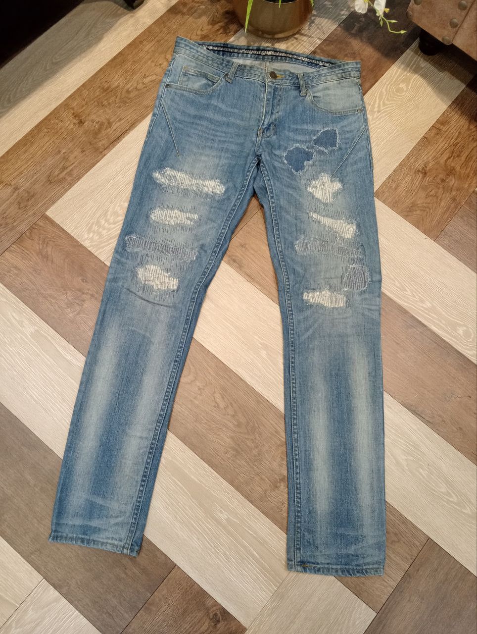 NANO universe × Number (N)ine NUMBER NINE JAPAN X NANO UNIVERSE BLUE DISTRESSED JEANS Size US 32 / EU 48 - 3 Thumbnail