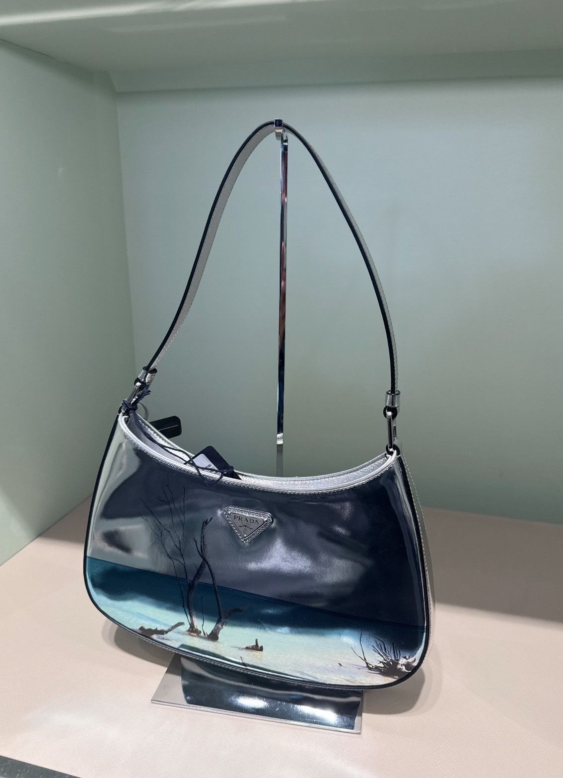 Prada Prada Ocean Print Cleo Shoulder Bag Size ONE SIZE - 8 Thumbnail