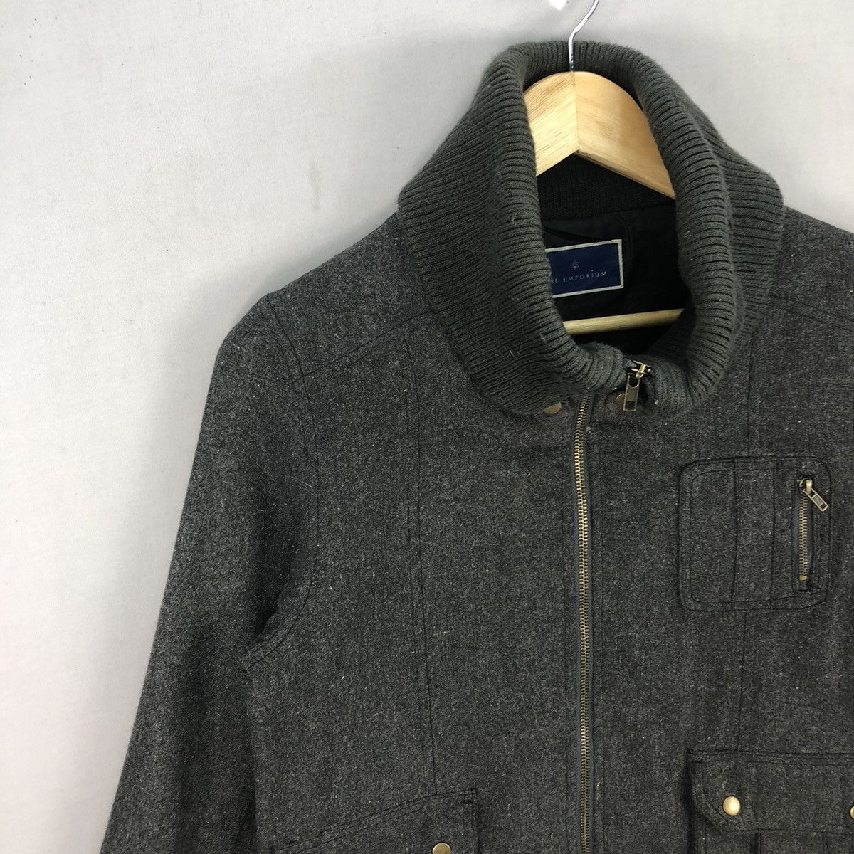Japanese Brand The Emporium High Neck Wool Zipper Jacket Size US XS / EU 42 / 0 - 2 Thumbnail