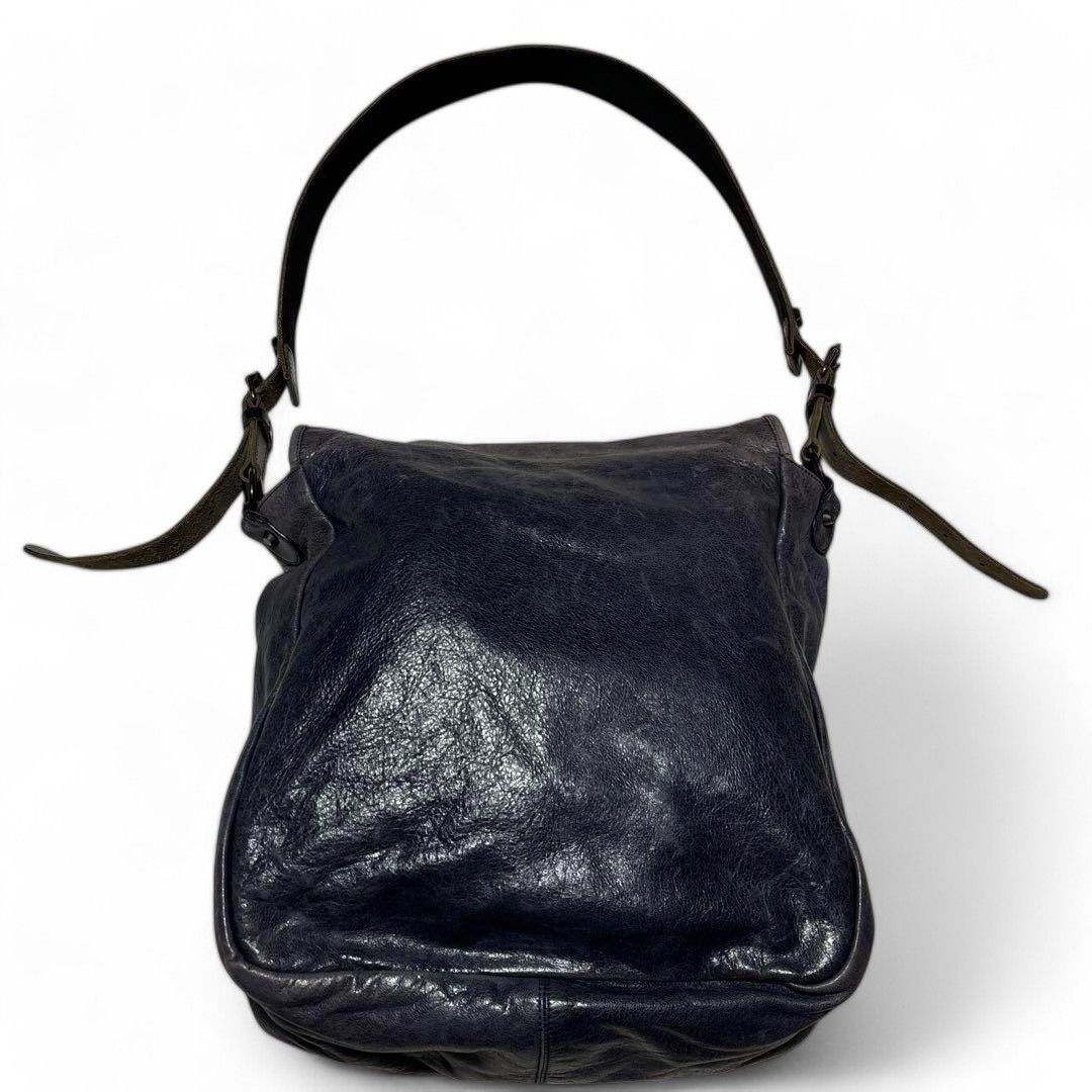Balenciaga Balenciaga - City Bassus Handbag Flap Gray Blue Leather Size ONE SIZE - 2 Thumbnail