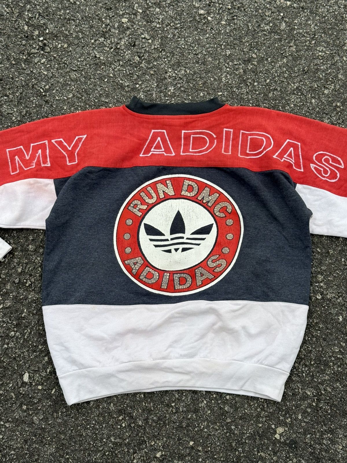 Adidas × RUN DMC Adidas Run Dmc Distressed Crewneck Vintage Size US L / EU 52-54 / 3 - 6 Thumbnail