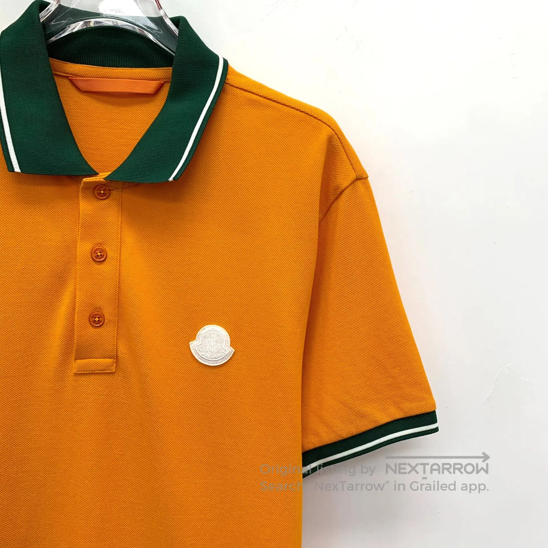 Moncler Moncler Yellow logo patch cotton collar single-breasted sh Size US L / EU 52-54 / 3 - 3 Thumbnail