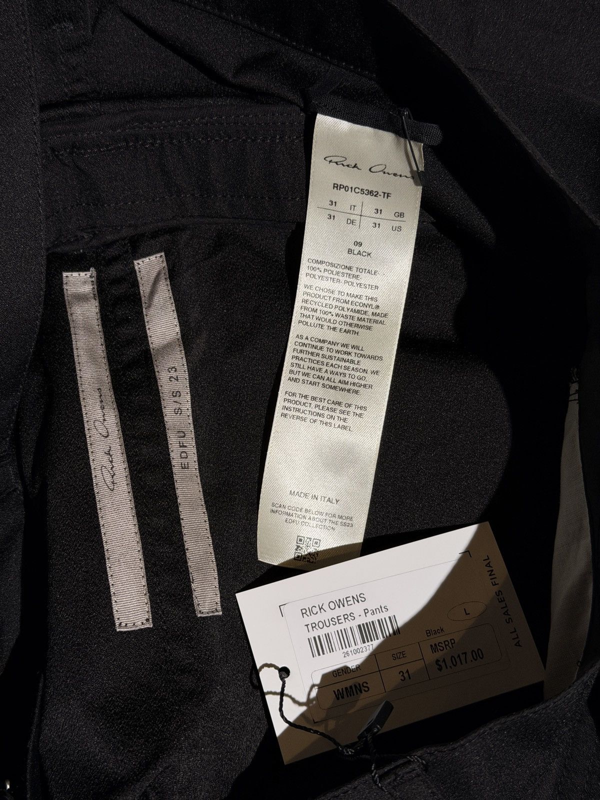 Rick Owens SS23 Edfu bolan bootcut zip flare pant Size US 31 - 3 Thumbnail