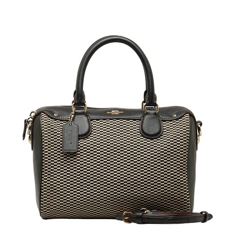 image of Coach Mini Bennett Canvas & Leather Satchel in Black, Women's