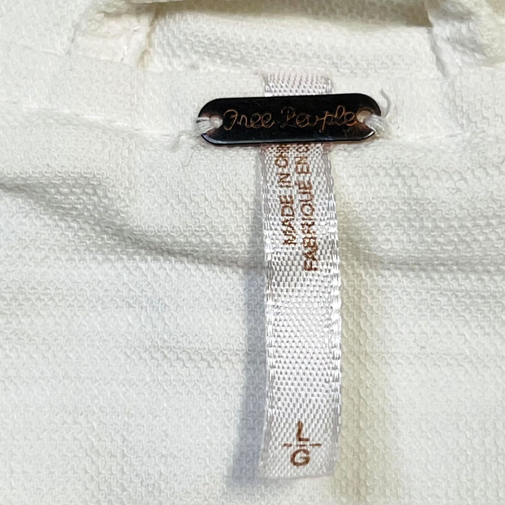 Free People Free People Jacket Womens Large White Textured Cotton Full Zip Boho Casual Size L / US 10 / IT 46 - 4 Thumbnail