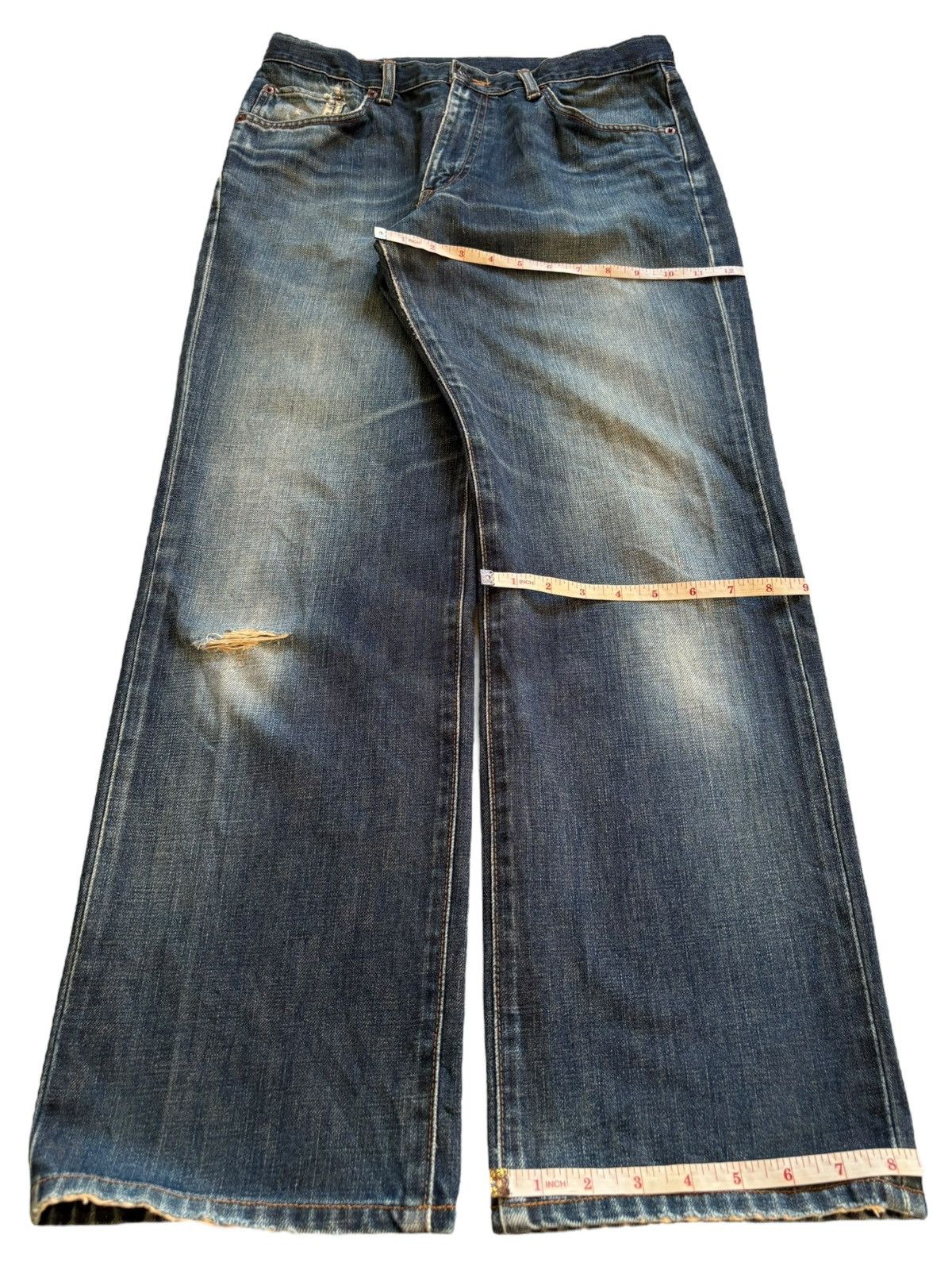 Edwin Vintage Edwin 503 Mud Wash Distressed Loose Baggy Jeans Size US 32 / EU 48 - 14 Thumbnail