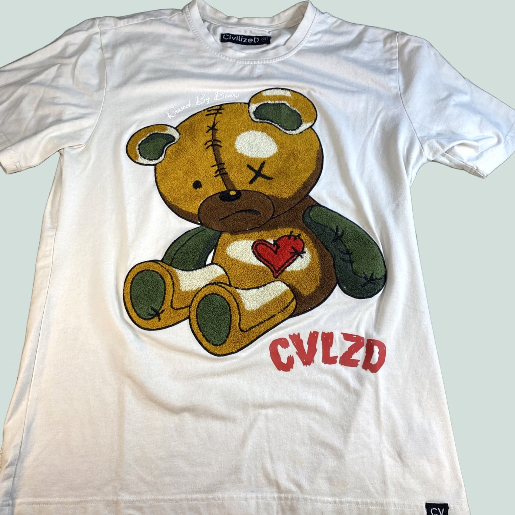 Vintage CVLZD Bear Shirt Men T-Shirt Ivory M Size US M / EU 48-50 / 2 - 1 Thumbnail