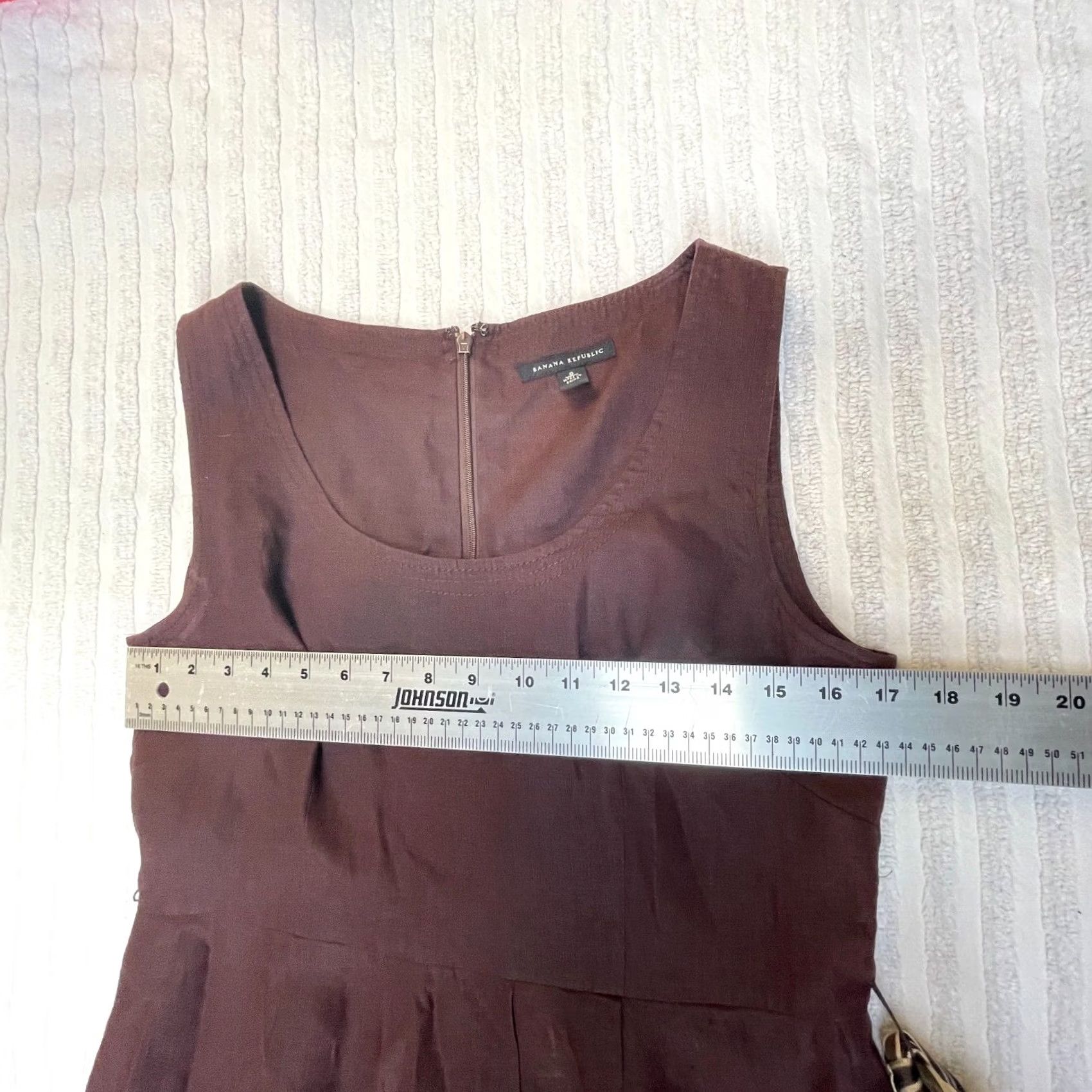 Banana Republic Banana Republic Women Dress Brown Linen A-Line Sleeveless Belted Scoop Neck Sz 8 Size M / US 6-8 / IT 42-44 - 6 Thumbnail